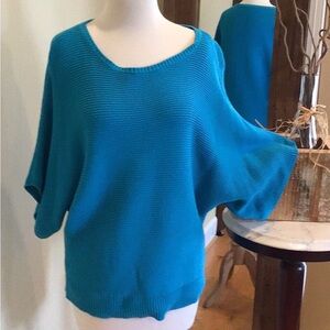 3/$15 CHAUS turquoise 3/4 sleeve sweater M